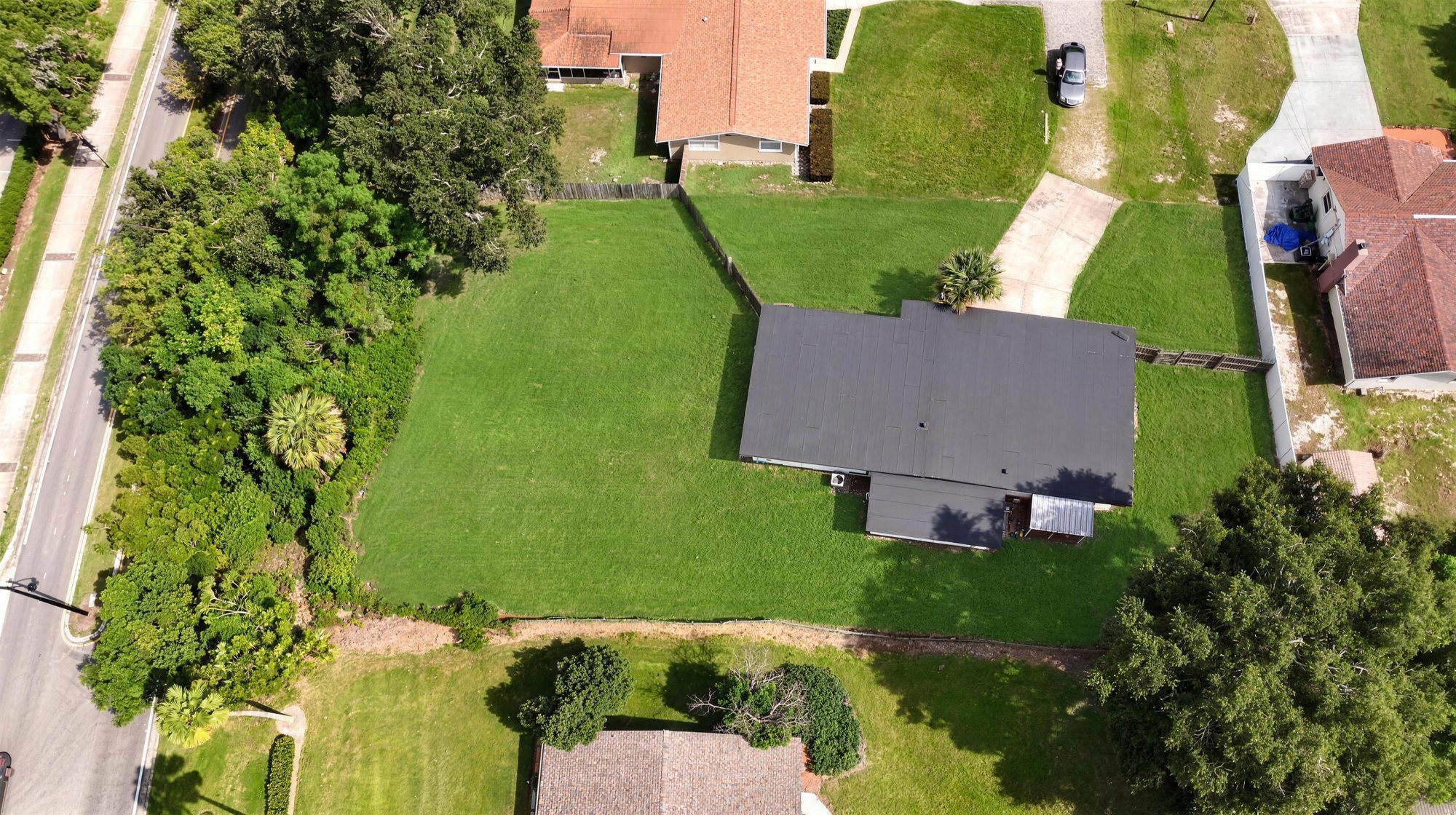 Aerial view of 120 Kay Lane on its 0.41 acre lot in Altamonte Springs